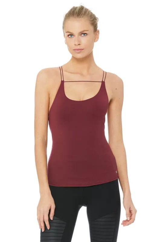 Link Bra Tank - Black Cherry sold by Alo Yoga