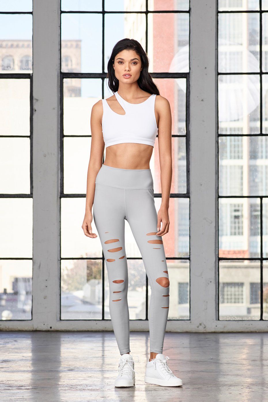 High-Waist Ripped Warrior Legging - Alloy sold by Alo Yoga product image thumbnail 4