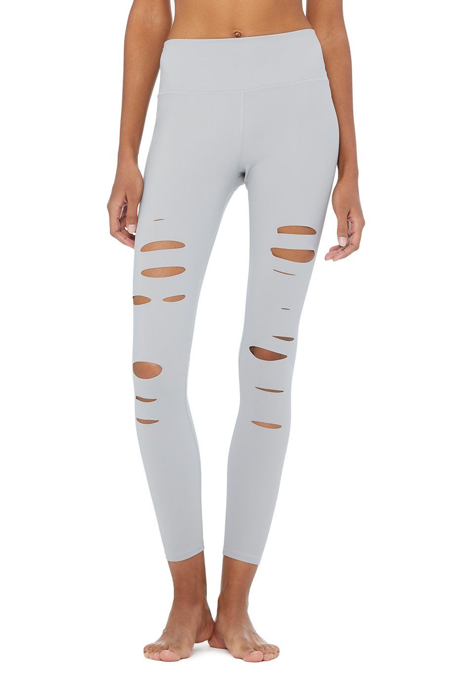 High-Waist Ripped Warrior Legging - Alloy sold by Alo Yoga