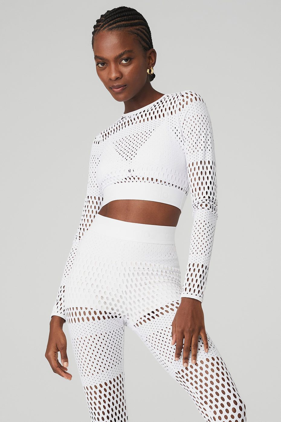 Mesh Haute Summer Long Sleeve - White sold by Alo Yoga