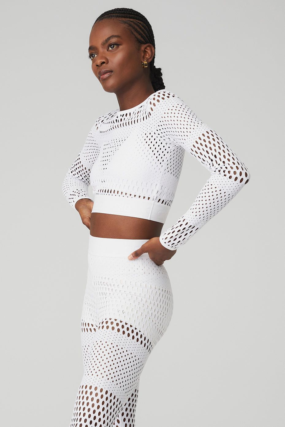 Mesh Haute Summer Long Sleeve - White sold by Alo Yoga product image thumbnail 2