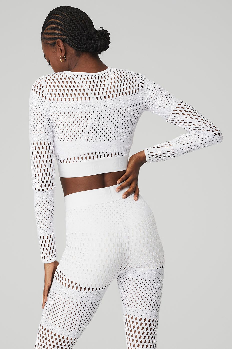 Mesh Haute Summer Long Sleeve - White sold by Alo Yoga product image thumbnail 3