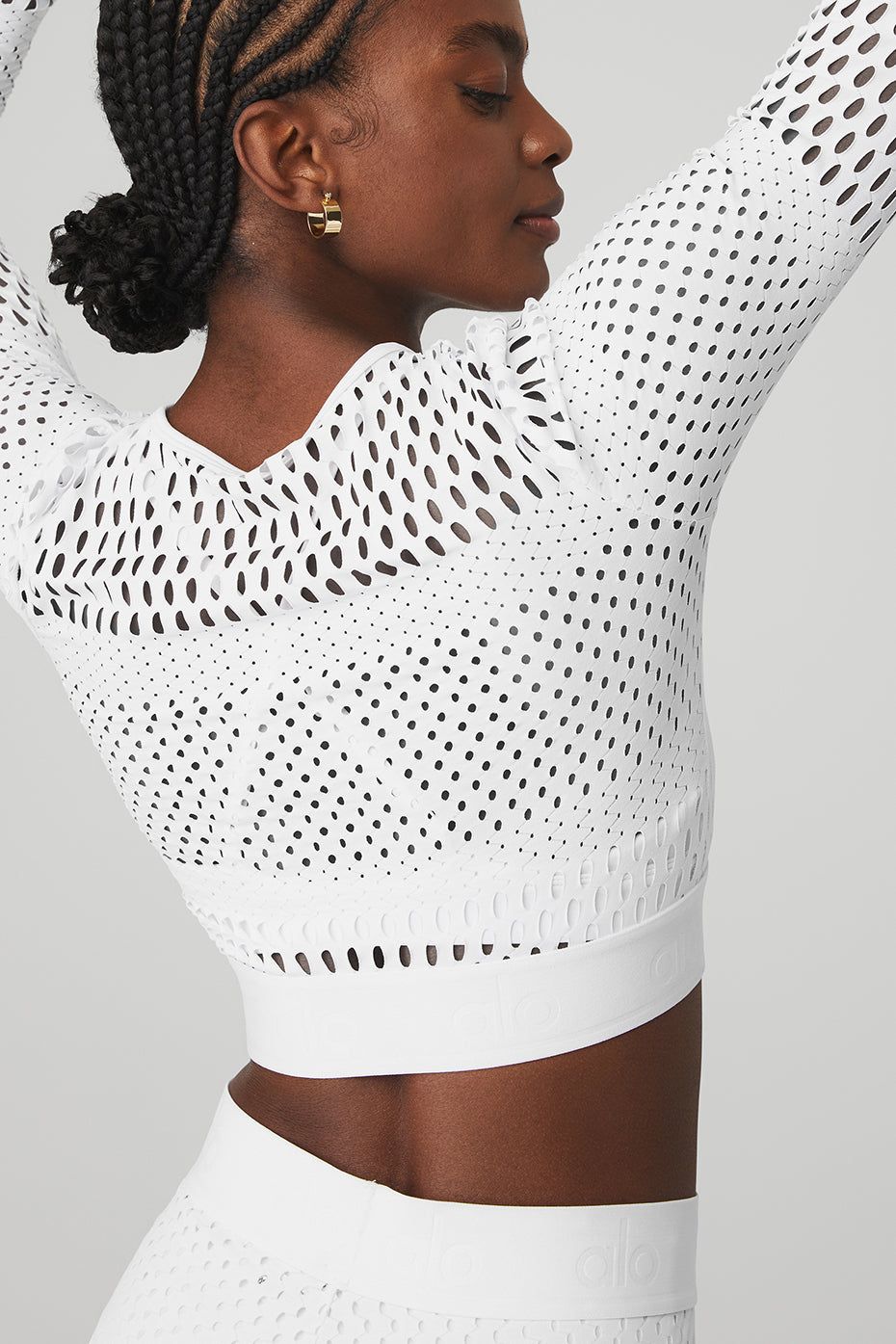 Mesh Haute Summer Long Sleeve - White sold by Alo Yoga product image thumbnail 5