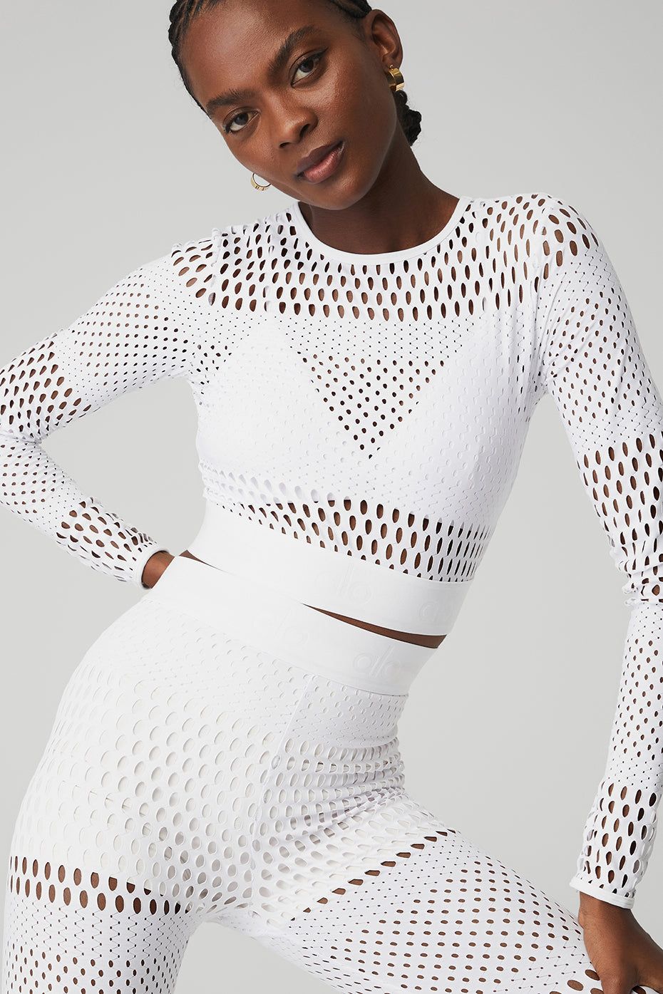 Mesh Haute Summer Long Sleeve - White sold by Alo Yoga product image thumbnail 4