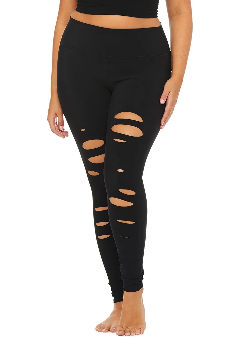 High-Waist Ripped Warrior Legging - Black sold by Alo Yoga product image thumbnail 5