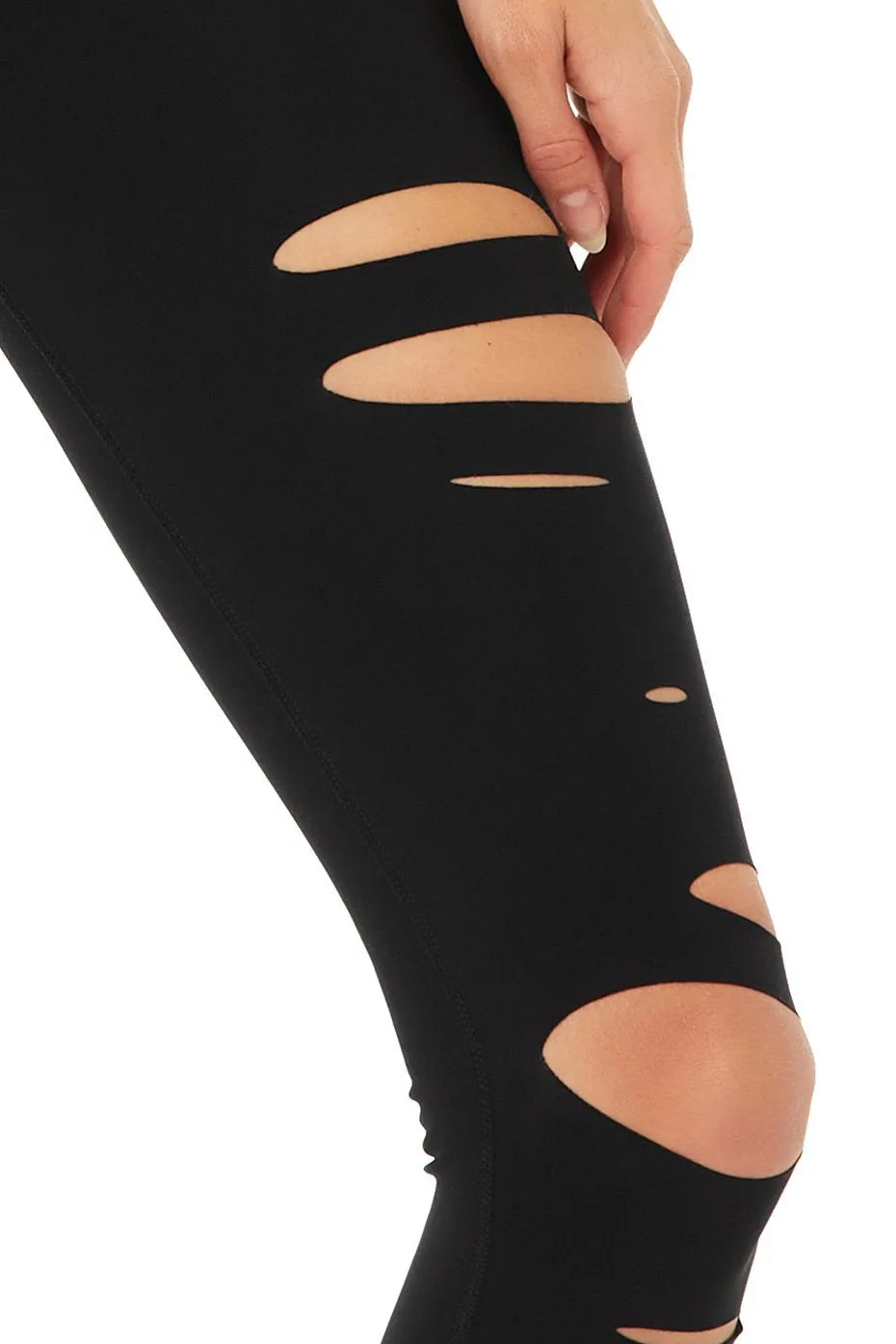 High-Waist Ripped Warrior Legging - Black sold by Alo Yoga product image thumbnail 4