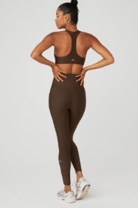 Airlift Advantage Racerback Bra & 7/8 High-Waist Airlift Legging Set - Espresso sold by Alo Yoga