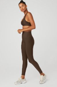 Airlift Advantage Racerback Bra & 7/8 High-Waist Airlift Legging Set - Espresso sold by Alo Yoga