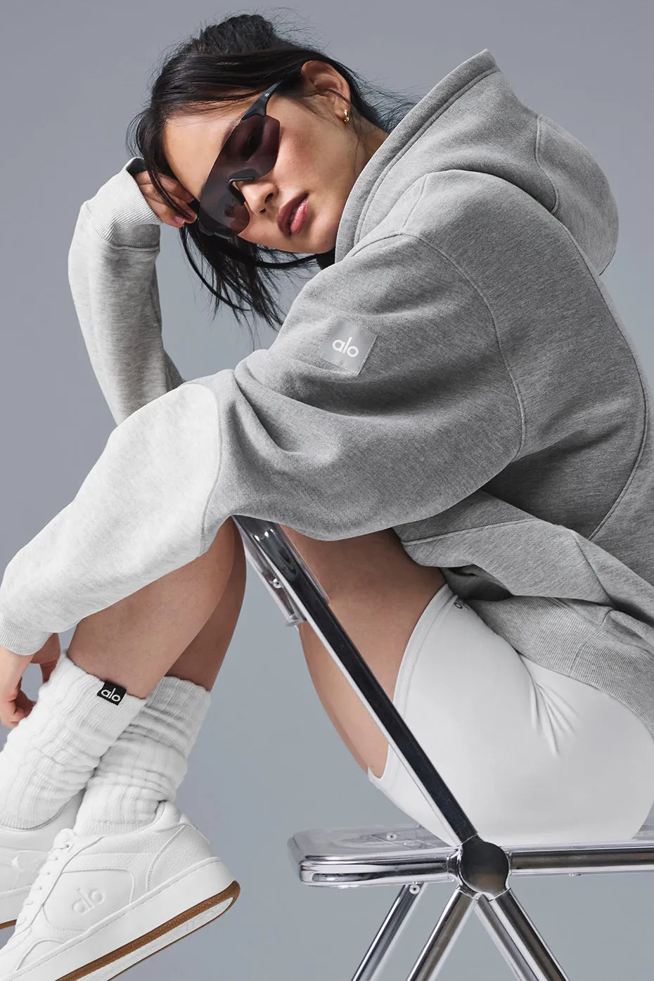 Make Waves Hoodie - Athletic Heather Grey Tonal sold by Alo Yoga product image thumbnail 5