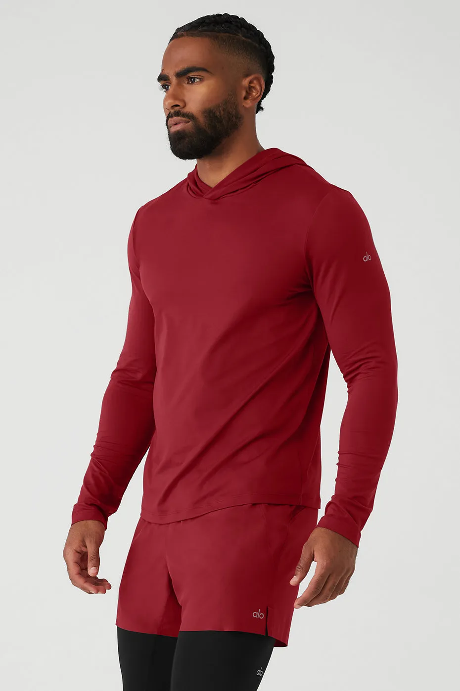 Conquer Reform Long Sleeve With Hood - Victory Red sold by Alo Yoga product image thumbnail 3