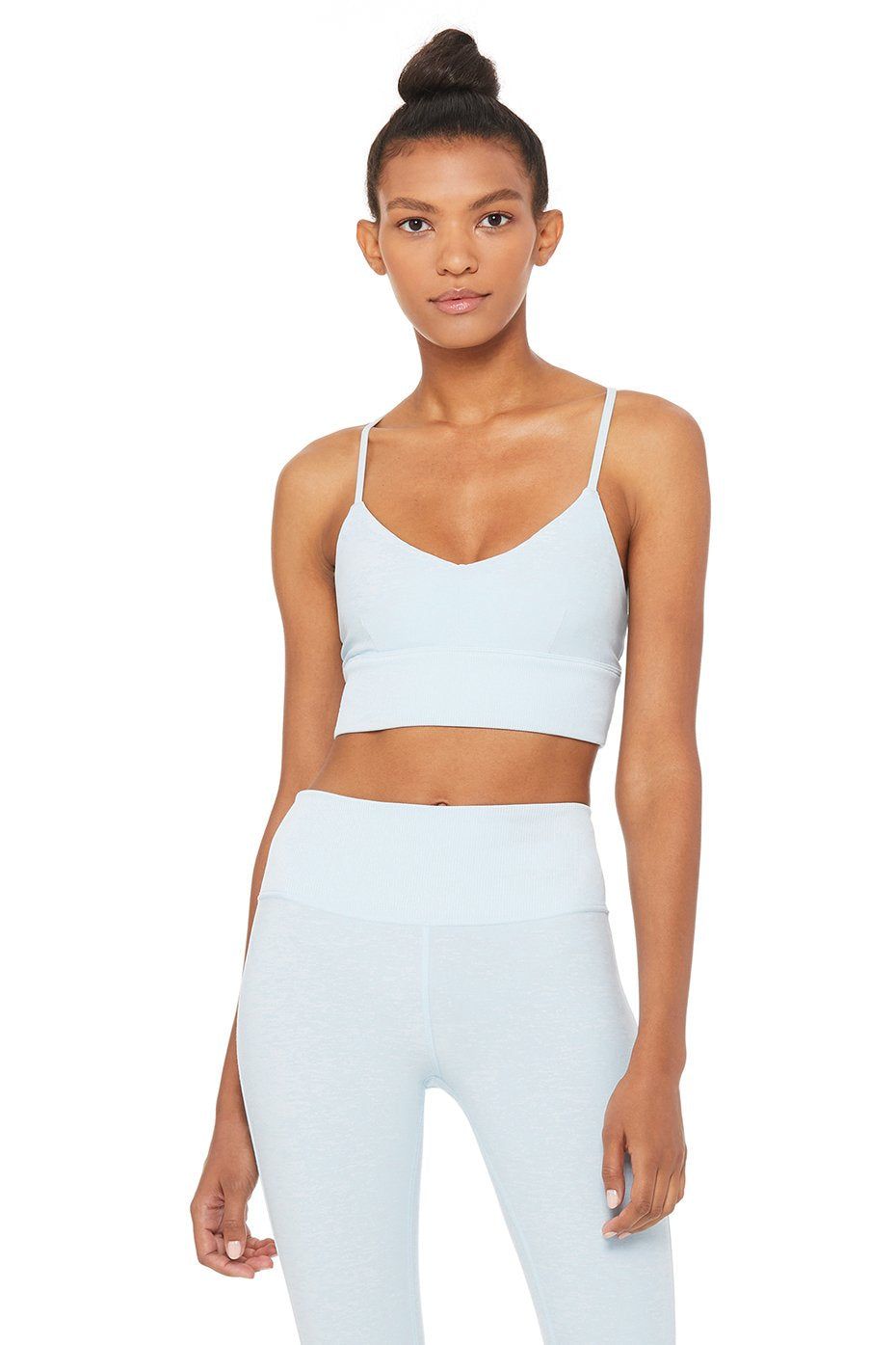 Alosoft Lavish Bra - Powder Blue Heather sold by Alo Yoga