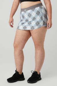 Argyle Match Point Tennis Skirt - Gravel/Titanium sold by Alo Yoga