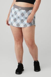 Argyle Match Point Tennis Skirt - Gravel/Titanium sold by Alo Yoga