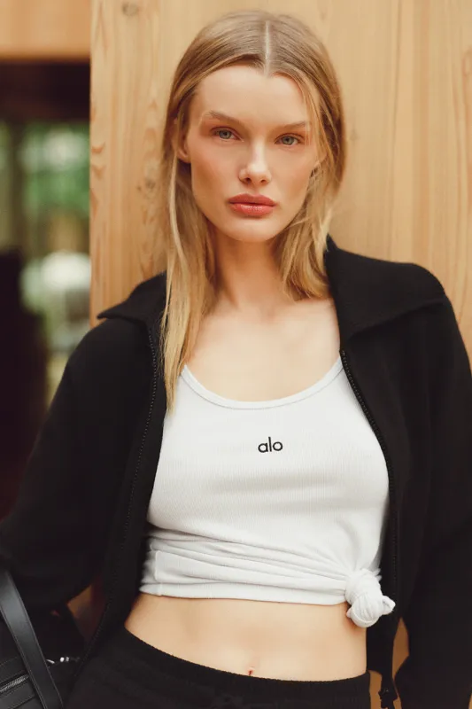 ALO | Ribbed Prosper Tank Top in White, Size: 2XS sold by Alo Yoga