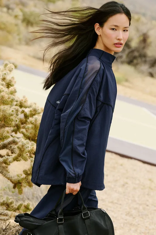 Origin Full-Zip Track Jacket - Navy/Black made by Alo Yoga