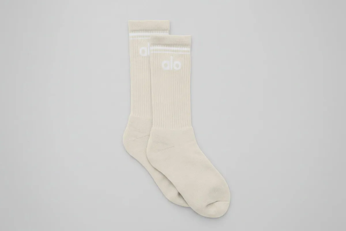 Unisex Throwback Sock - Bone/White made by Alo Yoga