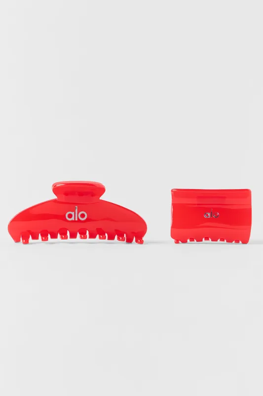 Effortless Claw Clip (2-Pack) - Bright Red made by Alo Yoga