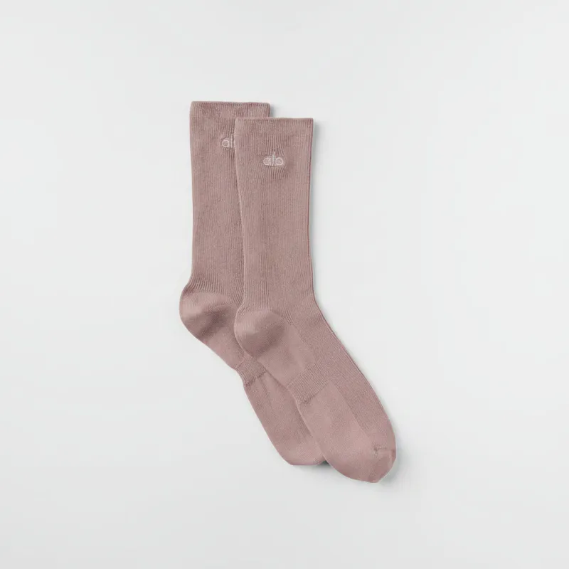 Unisex Half-Crew Understated Sock - Taupe made by Alo Yoga