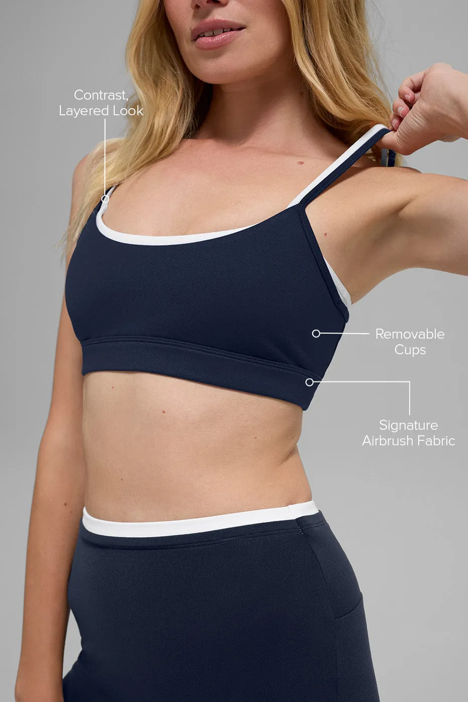 Airbrush Double Up Bra - Navy/White sold by Alo Yoga product image thumbnail 2