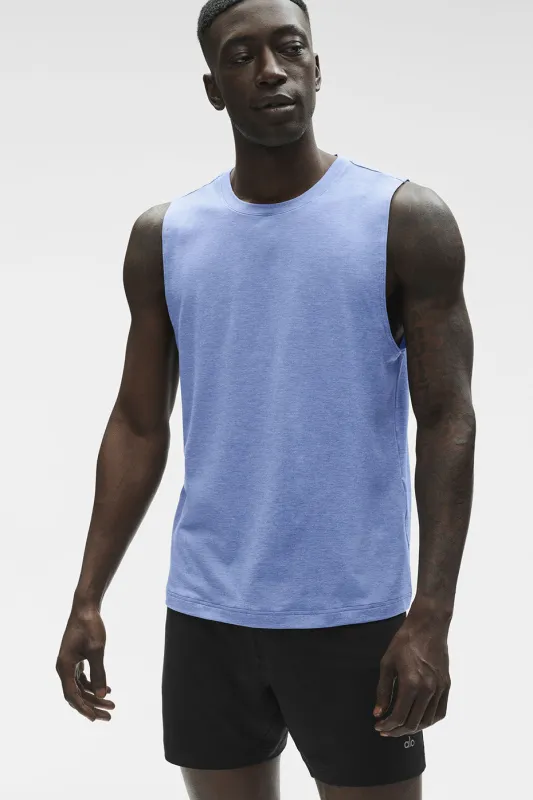 Conquer Muscle Tank - Provence Blue Heather made by Alo Yoga
