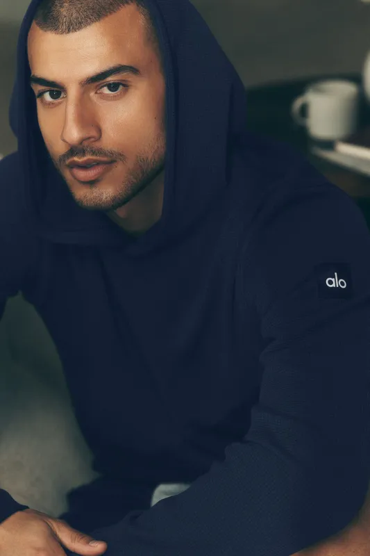 Waffle Lounge Hoodie - Navy made by Alo Yoga
