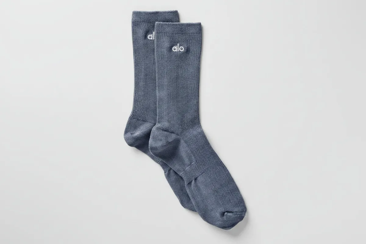 Unisex Half-Crew Understated Sock - Bluestone made by Alo Yoga