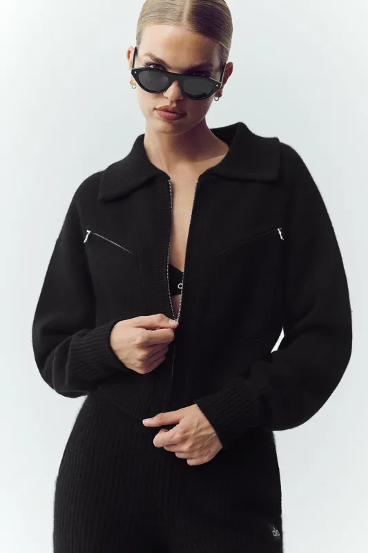 Cashmere Radiate Jacket - Black made by Alo Yoga