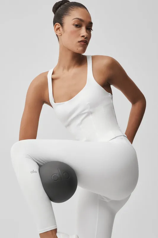 Airbrush Sparks Fly Corset Tank - White made by Alo Yoga