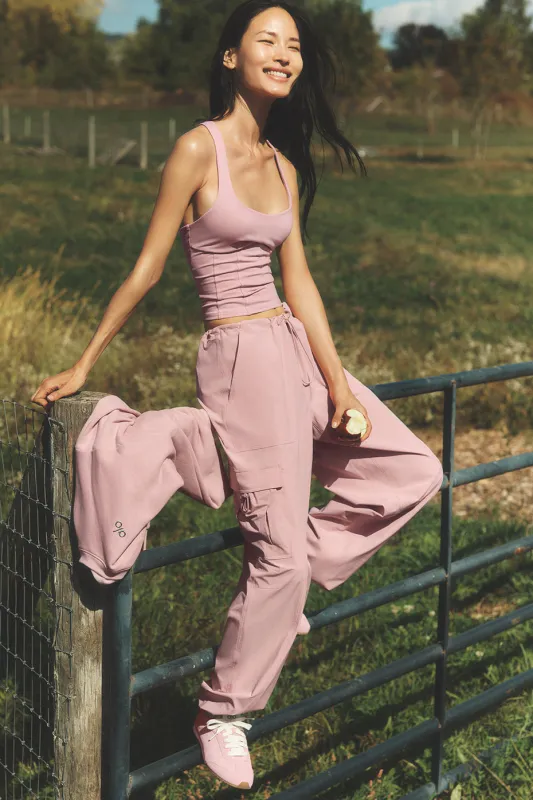 Low Rise Megastar Cargo Pant - Vintage Pink made by Alo Yoga