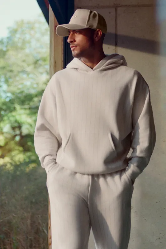 Pinstripe Hoodie - Bone Pinstripe made by Alo Yoga