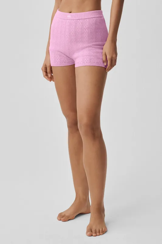 Pointelle Sweater Be Mine Hot Short - Candy Heart Pink made by Alo Yoga