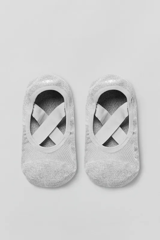 Women's Pivot Barre Sock - Athletic Heather Grey made by Alo Yoga
