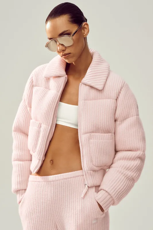 Cashmere Northstar Sweater Puffer - Frosted Pink made by Alo Yoga