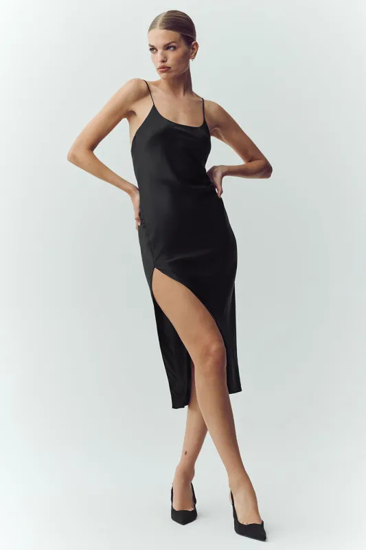 Silk Luminous Slip Dress - Black made by Alo Yoga