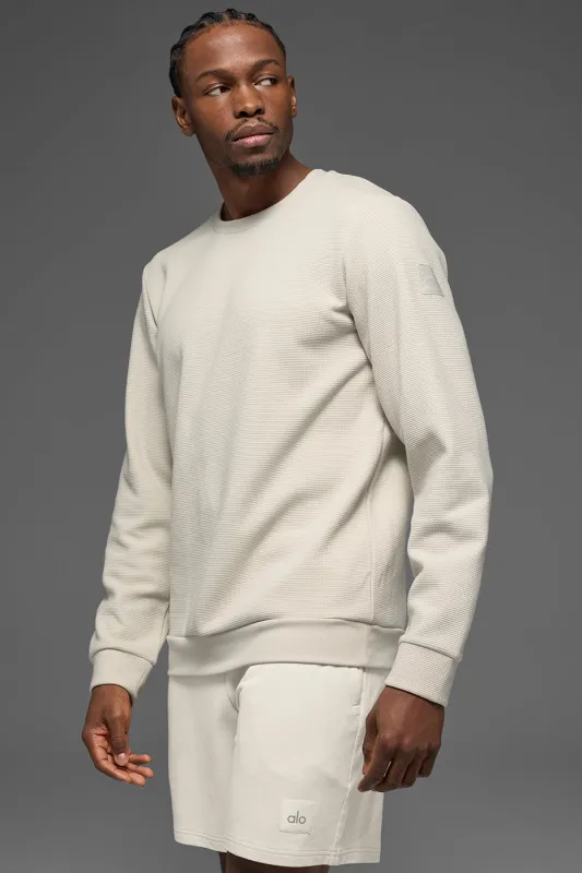 Waffle Lounge Long Sleeve Crew - Bone made by Alo Yoga