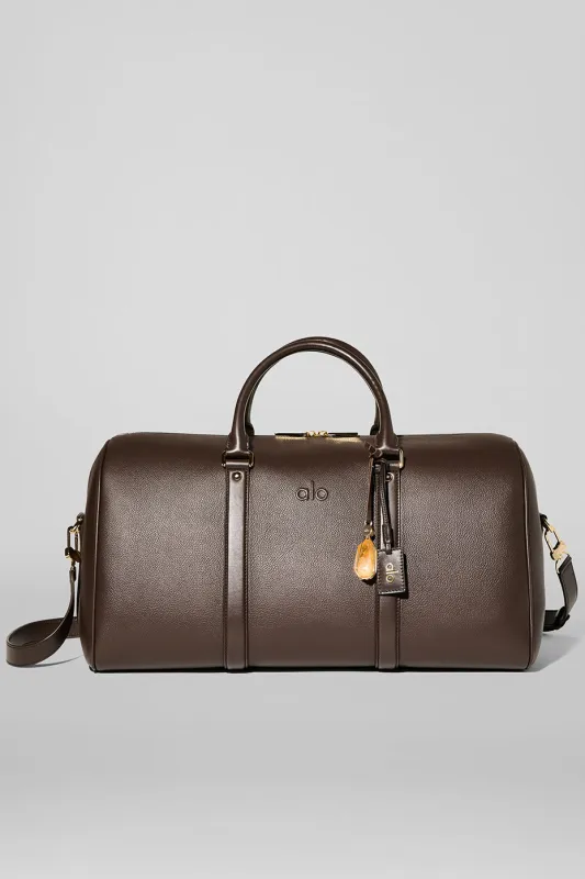 ALO Voyage Duffle - Espresso Leather made by Alo Yoga