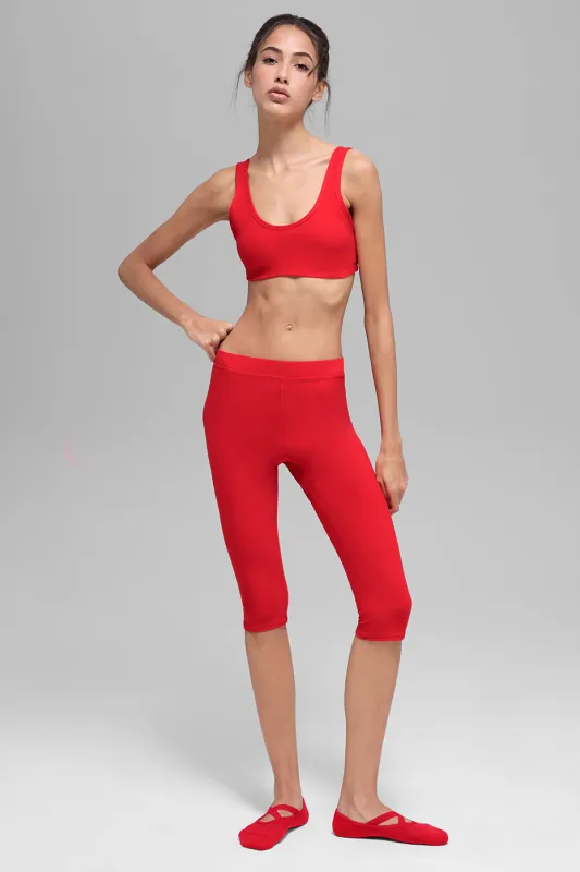 Alosoft High-Waist Iconic 90's Capri - Bright Red made by Alo Yoga