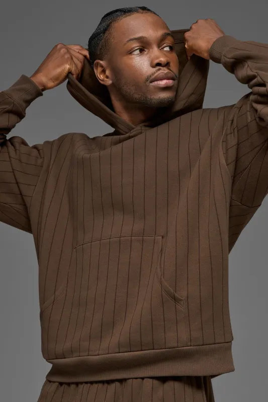 Pinstripe Hoodie - Espresso Pinstripe made by Alo Yoga