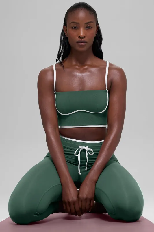 Airbrush Streamlined Bra Tank - Clover Green/White made by Alo Yoga