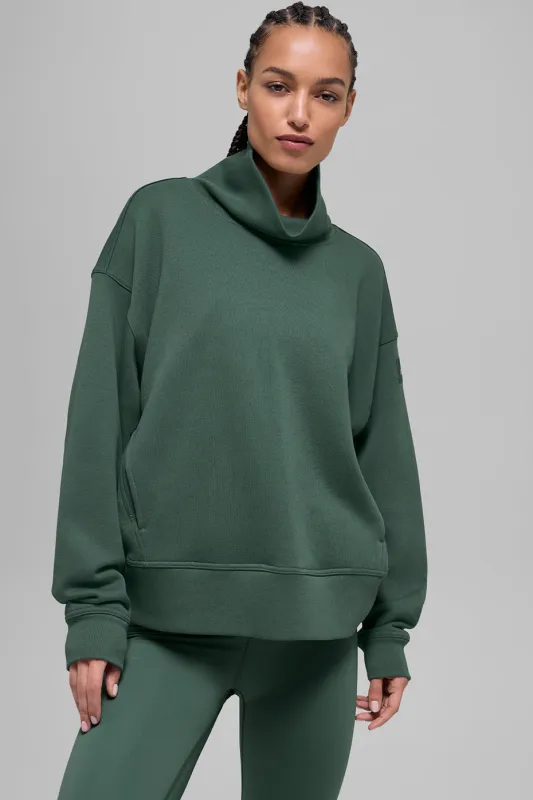 Hazy Mock Neck Pullover - Clover Green made by Alo Yoga