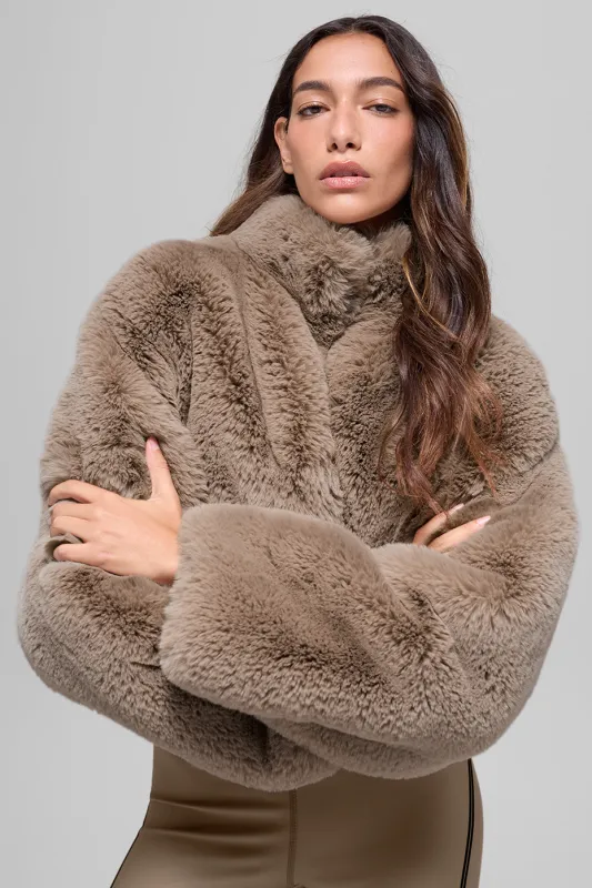 Faux Fur Allure Jacket - Oat made by Alo Yoga