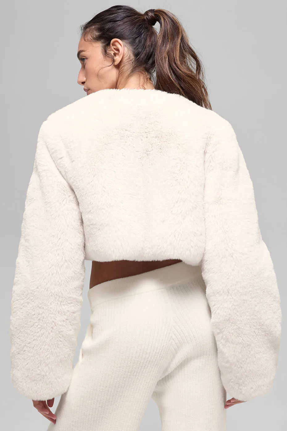 Faux Fur Chic Cropped Jacket - Ivory sold by Alo Yoga product image thumbnail 3
