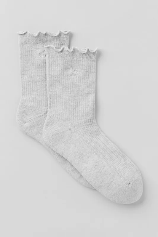 Women's Lettuce Edge Sock - Athletic Heather Grey made by Alo Yoga