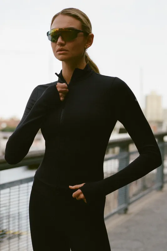 Airlift Winter Warm Radiant Full-Zip Jacket - Black made by Alo Yoga
