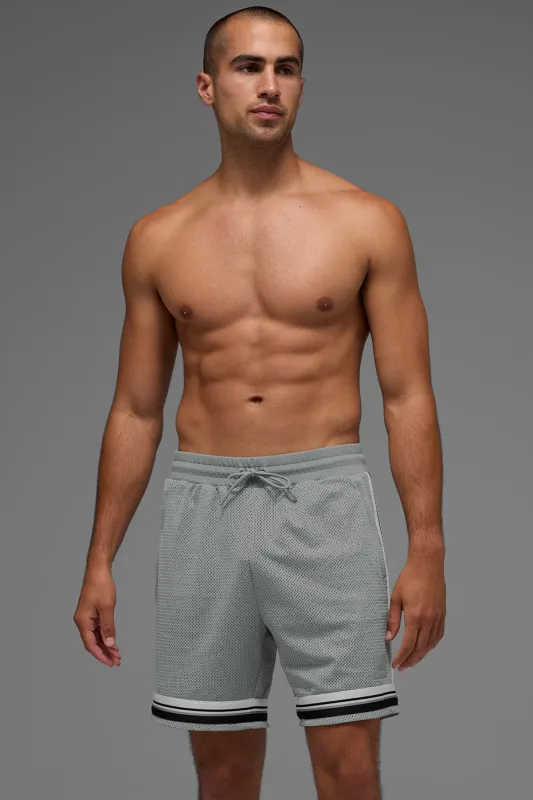 7" Key Mesh Basketball Short - Lunar Grey made by Alo Yoga