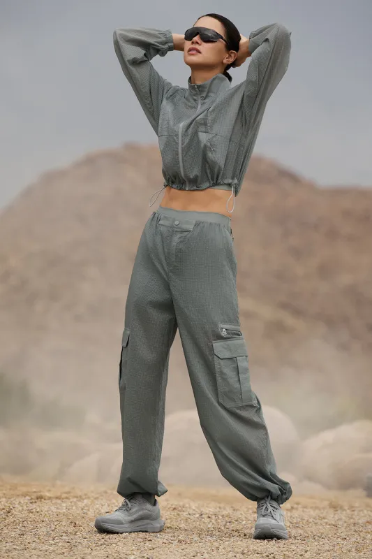 Sheer Game Time Wide Leg Jogger - Lunar Grey made by Alo Yoga