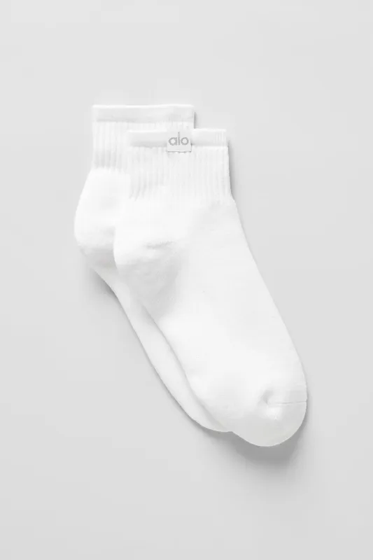 Quarter Crew Street Sock - White made by Alo Yoga