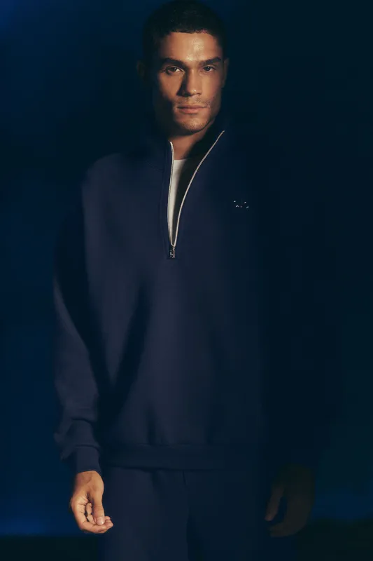 Accolade 1/4 Zip Pullover - Navy made by Alo Yoga