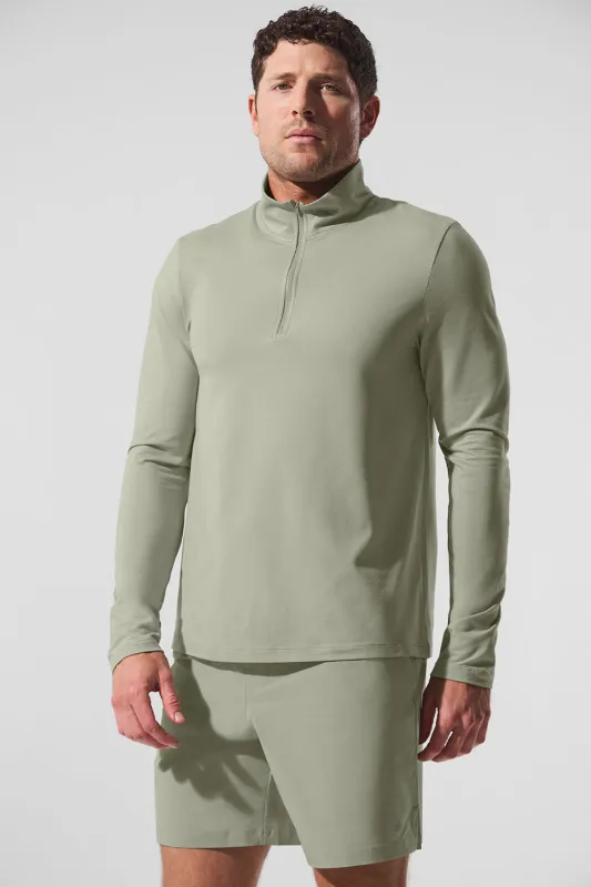 Conquer 1/4 Zip Reform Long Sleeve - Limestone made by Alo Yoga