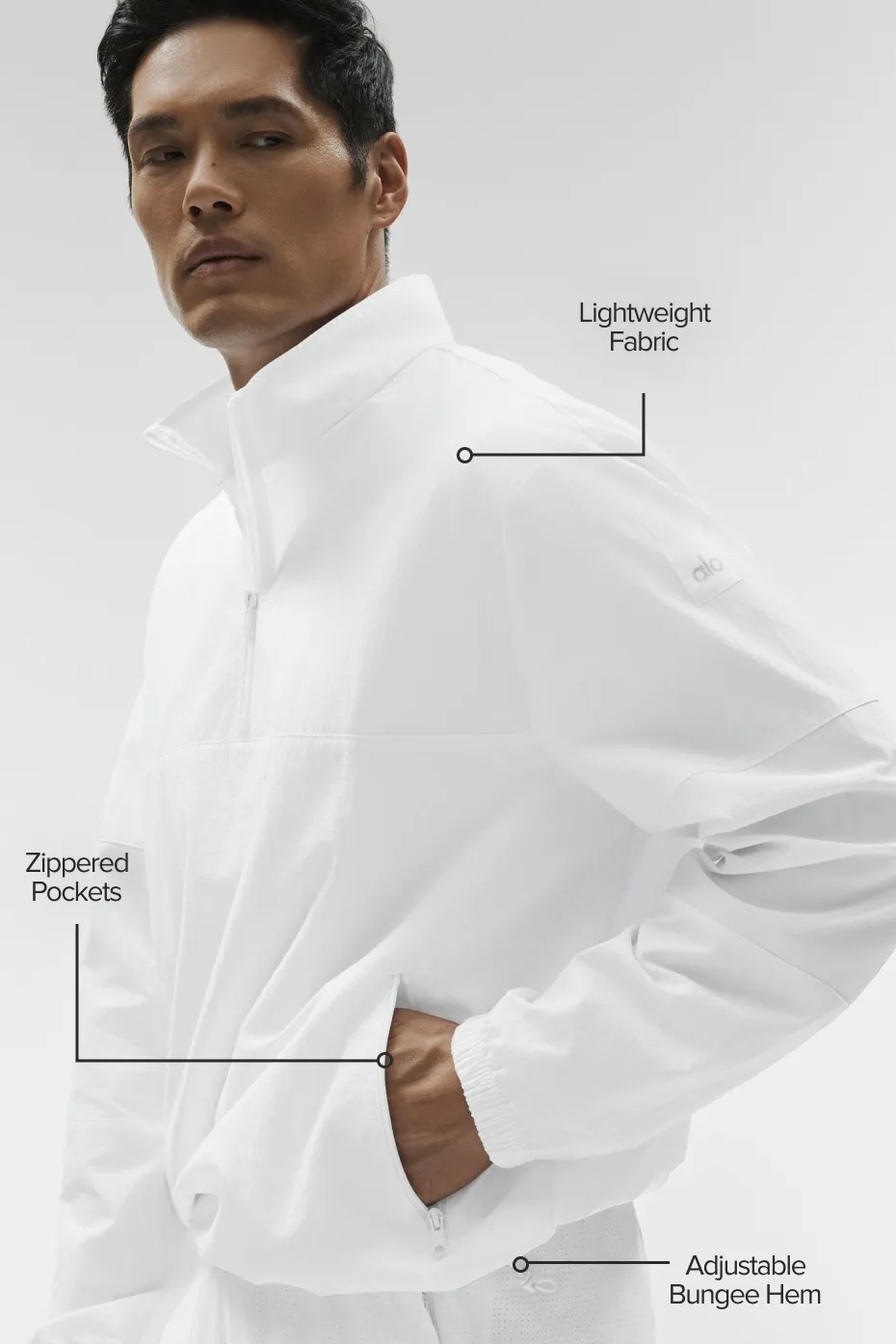 Light Weight Takeaway Track Pullover - White sold by Alo Yoga product image thumbnail 2